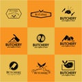 Butchery vintage logo design template