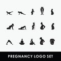 Pregnancy silhouette vector design template collection Royalty Free Stock Photo