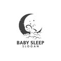 Baby sleep logo concept design vector template Royalty Free Stock Photo