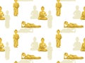 Buddha Golden Statue Vector Seamless Background Wallpaper-01 Royalty Free Stock Photo