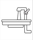 Line art vector Sink and Tap Water