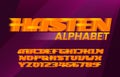 Hasten alphabet font. Fast wind effect letters and numbers. Royalty Free Stock Photo