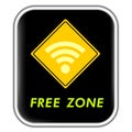 Wi-Fi, WiFi Free zone sign. Wifi symbol. The original free zone. Royalty Free Stock Photo