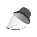 Transparent Panel Bucket Hat, Visor, Personal Protective Equipment, Coronavirus, Covid-19, Virus Protection Vector Illustration Ba Royalty Free Stock Photo