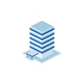 Business tower building - tower, apartment, urban constructions, city scape - 3d isometric building Royalty Free Stock Photo