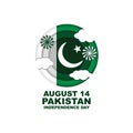 August 14th, celebrating Pakistan`s independence day vector illustration Royalty Free Stock Photo