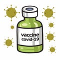 Vaccine Antivirus Anti Coronavirus Covid-19 Virus Vector Drawing Illustration