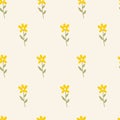 Seamless pattern cute yellow flower. hand drawn vector for fabric print