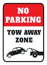 No Parking Tow Away Zones Signs