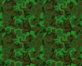 Geometric camouflage pattern. Repeating green military camo, seamless texture background. Abstract modern fabric textile ornament.