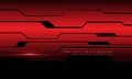 Abstract red metallic cyber circuit with black blank space design modern futuristic technology background vector Royalty Free Stock Photo