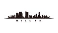 Millan skyline and landmarks silhouette vector