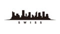 Bern Swiss skyline and landmarks silhouette vector