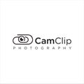 Clip Camera Logo Idea Icon Design Stock Vector. Cam Paper Clips Logo Design Template. Monogram Lens Logo Line Outline clip Simple Royalty Free Stock Photo