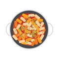 Traditional Korean Street Food Spicy Rice Cake Vector Illustration Background Royalty Free Stock Photo
