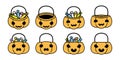 Pumpkin Halloween candy basket vector icon logo symbol character cartoon ghost illustration doodle design Royalty Free Stock Photo