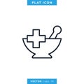 Mortar and Pestle Icon Vector Design Template. Royalty Free Stock Photo