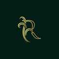 Elegant and luxury initial line R Royalty Free Stock Photo