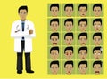 Manga Style Doctor Man Cartoon Character Emotions