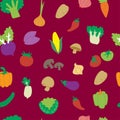 Seamless pattern hand drawn vegetables. simple vector for fabric pattern, fabric print, textile, gift wrapping paper