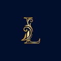 Elegant and luxury initial line L