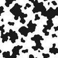 Cow skin black spots on white background , seamless pattern, animal texture, spotted print. Stock vector Royalty Free Stock Photo