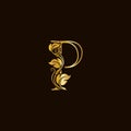 Luxury and elegant initial line P