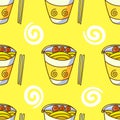 Seamless Instant Noodles Pattern, Vector Illustration EPS 10. Royalty Free Stock Photo