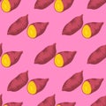 Seamless Sweet Potato Pattern, Vector Illustration EPS 10. Royalty Free Stock Photo