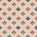 Boho Ethnic Illustration, Seamless Pattern, Vector Art EPS 10. Royalty Free Stock Photo