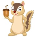 Cartoon chipmunk holding an acorn