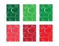 Set of colorful cards with White Apples pattern