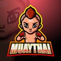 Muaythai mascot esport logo design Royalty Free Stock Photo