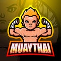 Muaythai mascot esport logo design Royalty Free Stock Photo