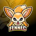 Fennec fox mascot esport logo design