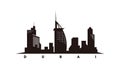 Dubai skyline and landmarks silhouette vector Royalty Free Stock Photo