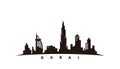 Dubai skyline and landmarks silhouette vector Royalty Free Stock Photo