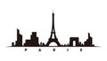 Paris skyline and landmarks silhouette vector Royalty Free Stock Photo