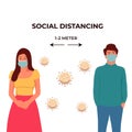 Social distancing illustration concept.