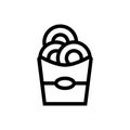 Onion Ring Fast Food icon outline vector. isolated on white background