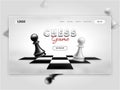 Realistic Chess Game Landing Page Royalty Free Stock Photo