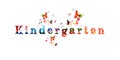 Colorful word Kindergarten with butterflies isolated vector illustration Royalty Free Stock Photo