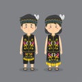 Character Wearing Dayak Traditional Dress