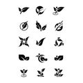 Black symbol icon set of vector designs. Royalty Free Stock Photo