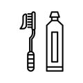 Tooth brush and paste icon