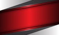 Abstract red metallic banner on grey design modern futuristic background vector Royalty Free Stock Photo