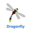 Animal Card Dragonfly For Kid Illustration Vector Royalty Free Stock Photo