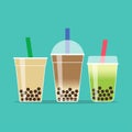 Bubble milk tea, Taiwanese famous and popular drink with black pearls