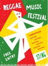 Reggae music festival template design for poster, banner, billboard