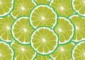 A slices of fresh Green Bergamot texture background pattern. Royalty Free Stock Photo